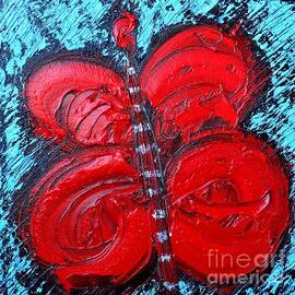 Abstract Red Happy Butterfly by Ana Maria Edulescu