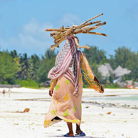 African Girl With A Bundle Of Reeds On by Volanthevist