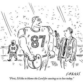 An Angry Football Player Is Being Interviewed by David Sipress