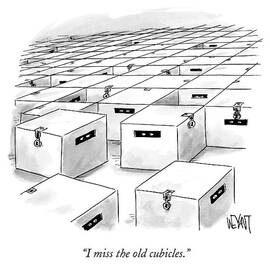 An Office  Full Of Locked Boxes With Eyes Looking by Christopher Weyant