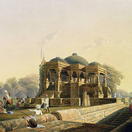 Ancient Temple At Hulwud, From Volume I by Captain Robert M. Grindlay