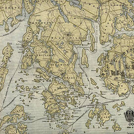 Antique Map of Mount Desert Island and the Coast of Maine - circa 1900 by Blue Monocle