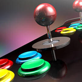 Arcade Control Panel With Joystick And Buttons by Allan Swart
