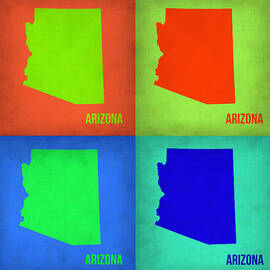 Arizona Pop Art Map 1 by Naxart Studio