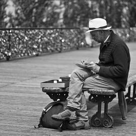 Artist on the Bridge - Paris People Series by Georgia Clare