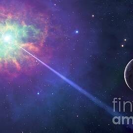 Artwork Of A Planet Orbiting A Pulsar