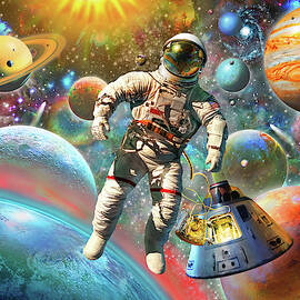 Astronaut Floating In Space by MGL Licensing