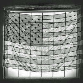 Backlit American Flag in Black and White by Photographic Arts And Design Studio
