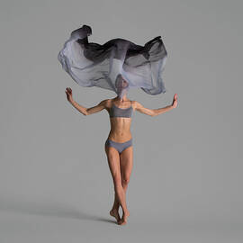 Ballerina Performing With Silk Hovering by Nisian Hughes