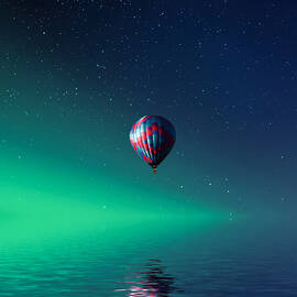 Balloon On Lake Batllava by Bess Hamiti