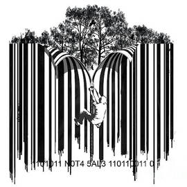 Barcode graffiti poster print Unzip the code by Sassan Filsoof