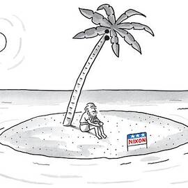 Bearded Man Sits On A Deserted Island. A Campaign by Bob Eckstein
