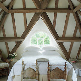 Bedroom With Wooden Ceiling by Tim Beddow