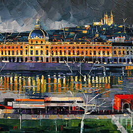 Before The Storm - View On Hotel Dieu Lyon And The Rhone France