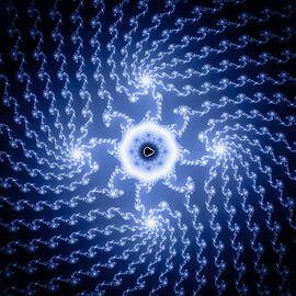 Blue and white fractal sun full of power and energy by Matthias Hauser