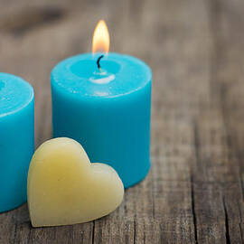 Blue Candles by Aged Pixel