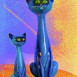Blue Cats Still Life  by Margaret Saheed