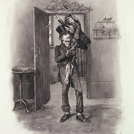 Bob Cratchit And Tiny Tim by Frederick Barnard
