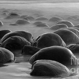 Bowling Ball Beach BW by Bob Christopher