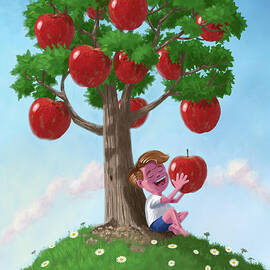 Boy with Apple Tree by Martin Davey
