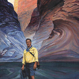 Brad at Supai Formation by Don  Langeneckert