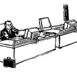 Businessman With Two Desks And Two Phones by Drew Dernavich