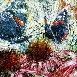Butterflies On A Flowering Shrub by Florin Birjoveanu