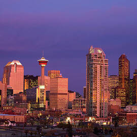 Calgary Skyline At Dawn With City by Michael Interisano / Design Pics