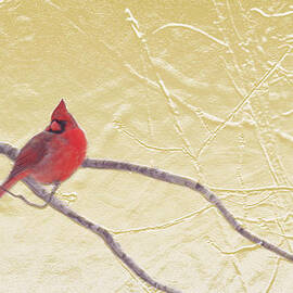 Cardinal in gold leaf