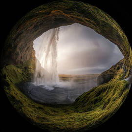 Circular View Of Seljalandsfoss by Coolbiere Photograph