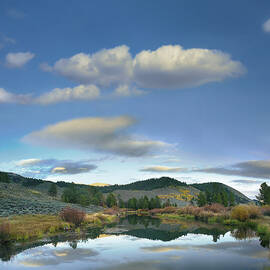 Clouds Reflected In Salmon River Idaho by Tim Fitzharris