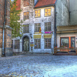 Cobblestoned Street and Shops