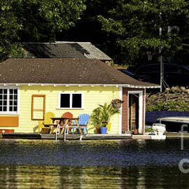 Colorful boathouse