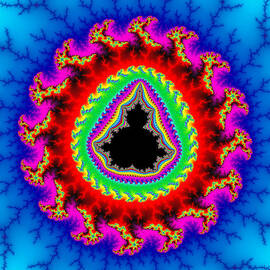 Colorful mandelbrot fractal abstract square format by Matthias Hauser