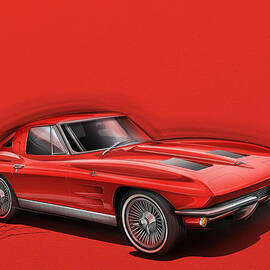 Corvette Sting Ray 1963 red by Etienne Carignan