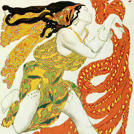 Costume Design For A Bacchante In Narcisse By Tcherepnin by Leon Bakst