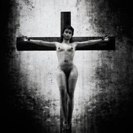 Crucifix in Black and White II by Ramon Martinez
