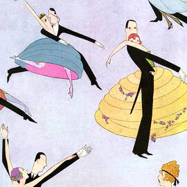 Dancing Couples Sail Over An Airy Backdrop by A H Fish