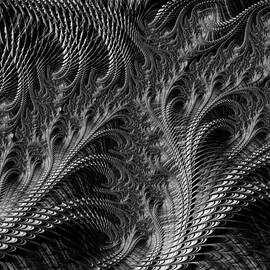 Dark loops - black and white fractal abstract