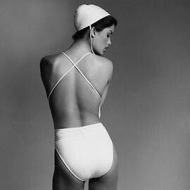 Debbie Dickinson Wearing A Kamali Bathing Suit by Francesco Scavullo