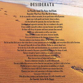 Desiderata Poem on Footprints Typography Art by Desiderata Gallery