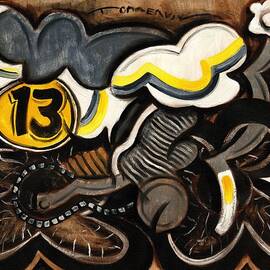 Dirt bike #13 art print by Tommervik