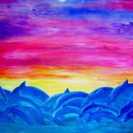 Dolphin Sunset by Sheri Salin