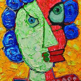 Duality In Oneness - Abstract Expressionist Portrait by Ana Maria Edulescu