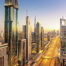 Dubai Skyscrapers In Sheikh Zayed Road by Mlenny