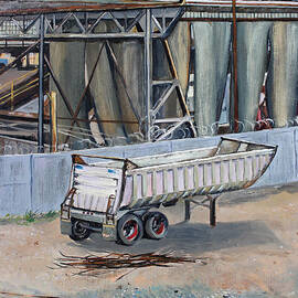 Dump Truck Bin and Steel Mill by Asha Carolyn Young