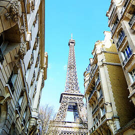 Eiffel Tower  Between Buildings In by Flory