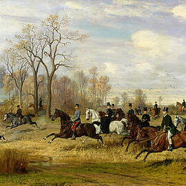Emperor Franz Joseph I of Austria Hunting to Hounds with the Countess Larisch in Silesia by Emil Adam