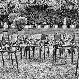 Empty Chairs at the Luxembourg Gardens in Paris by Georgia Clare