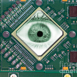 Eye Inside Computer Chip by Mike Agliolo